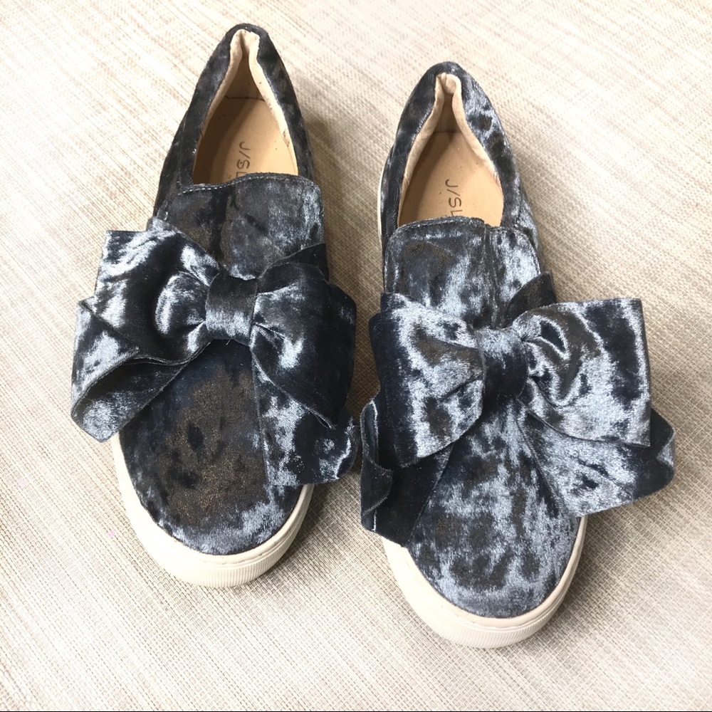 I. Slides Velvet Large Bow Sneakers